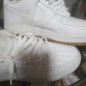 White and peanut butter bottom Air Force Ones